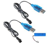 Cable de carga USB HSP de 3,7 V con conector SM-2P, 2 unidades de cargador de batería de polímero de litio, cargador U SB con cable USB para coche RC Drone teledirigido coche de juguete Stunt Truck