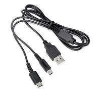 Cable de Carga USB para Nin-ten-do DS Lite/NDSL, Cable de Alimentación 2 en 1 de 1,2m, Compatible con Nin-ten-do 3DS/3DS XL/2DS/DSi/DSi XL/New 3DS/New 3DS XL/New 2DS XL/DS Lite, Cargador de Repuesto Resistente y Portátil