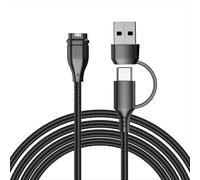 Cable de carga USB tipo C 2 en 1 para relojes Series 8 y 7, Forerunner 245, 255, 955 y Venu 2 B (negro)