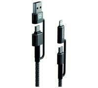 Cable de carga y datos Swissten Kevlar 4in1 3A 1,5 m Color: gris oscuro