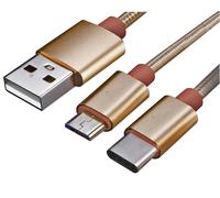 Cable De Carga Y Sincronización 2 En 1 USB-C / Micro USB 2.0, 1.2m - AKASA