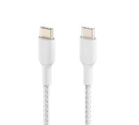 Cable de carga y sincronización Belkin USB a USB-C 18W Nylon trenzado 1 m blanco