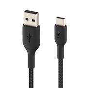 Cable de carga y sincronización Belkin USB a USB-C 18W Nylon trenzado 2 m negro