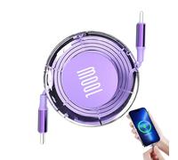 Cable de cargador retráctil tipo C: domina tu configuración portátil, carga súper rápida de 100 W con sincronización de datos de 480 Mbps, mecanismo de retracción reforzado + dimen