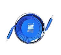 Cable de cargador retráctil tipo C: domina tu configuración portátil, carga súper rápida de 100 W con sincronización de datos de 480 Mbps, mecanismo de retracción reforzado + dimen