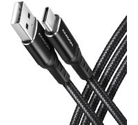 Cable de cargamento AXAGON BUCM-AM10AB USB-C <-> USB-A, 1m, USB 2.0, 3A, ALU, braid, Negro