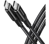 Cable de cargamento AXAGON BUCM-CM10AB USB-C <-> USB-C 2.0, 1m, PD 60W, 3A, ALU, braid, Negro