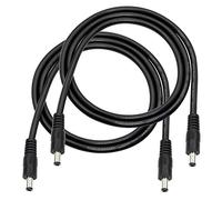 Cable de CC a CC de Carga con Enchufe, 3 pies, 18 AWG DC 5,5 mm x 2,1 mm, macho a macho, cable adaptador de alimentación para LED, CCTV, coche, monitor, etc. (2 unidades)