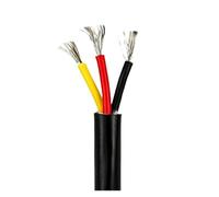 Cable de Chaqueta 3 núcleos, Silicona, Cable Flexible Negro, eléctrico Forrado for Altavoces Audio(3C-Silicone7m,19 AWG)