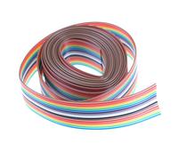 Cable de cinta de 5M Cable de cinta de arco iris de 10 vías de color plano Cable eléctrico de extensión LED Stirp 10P 28AWG(2mx2cm 16pin IDC)