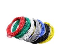 Cable de cobre de silicona 32AWG 30AWG 28AWG resistente al calor caucho suave aislado Flexible UL3135 electrón DIY lámpara LED Cable de iluminación(Green,50M,30AWG)