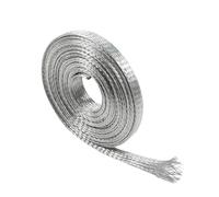 Cable de Cobre estañado para blindaje de Alambre, Correas de Tierra, protección emi RFI ESD, Malla Flexible Trenzada Plana (5/16 Pulgadas de Ancho (0.2 Pulgadas de diámetro)-15 pies