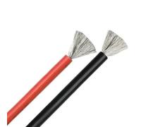 Cable de cobre estañado Resistencia a la temperatu Cable de silicona 10 m, 16-30 A, multicolor, 600 V, for batería coche(Black X 1m Red X 1m,18A WG)