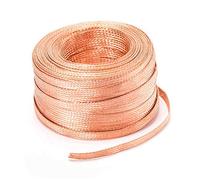 Cable de cobre trenzado plano, cable de drenaje, cable de puesta a tierra flexible, espiral, conductor, 10 m, 4 unidades: 1 mm x 8 mm x 10 m/32,8 pies(2.5#:1mmX5mmX10m/32.8ft)
