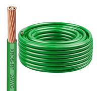 Cable de cobre trenzado THHN de 2 AWG, cable de conexión a tierra verde de 50 pies, cable eléctrico, cable de construcción nominal de 600 V, ideal para cableado de paneles, conexión a tierra