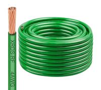 Cable de cobre trenzado THHN de 4 AWG, cable de conexión a tierra verde de 100 pies, cable eléctrico, cable de construcción nominal de 600 V, ideal para cableado de paneles, conexión a tierra