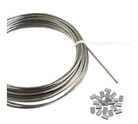 Cable de Colgar de Acero Inoxidable Alambre Trenzado Acero Cable Acero Trenzado Alambre Estructura 7X7 Cuerda Alambre de Acero Inoxidable para Colgar,Cuadro,Planta Trepadora,Cercas,Puesto de Plantas