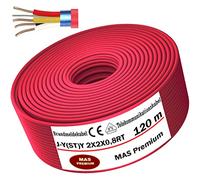 Cable de comunicación de 5 a 250 m J-Y(ST) Y 2 x 2 x 0,8 RT, cable de telecomunicaciones (120 m)
