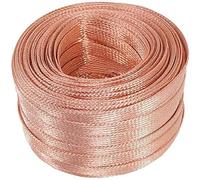 Cable de conexión a tierra trenzado de cobre, cable de manga expansible trenzado de cobre, ancho: 25 mm, grosor: 2,0 mm, longitud: 1 m