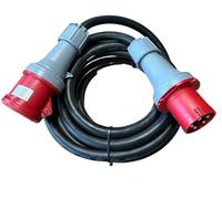 Cable de conexión Aktobis 63A CEE H07RN-F 5G10 con 10 m de longitud y acoplamiento y clavija incluidos, IP67