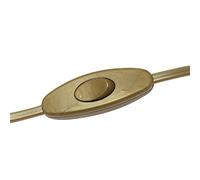 Cable de conexión alimentación con clavija enchufe europea UE interruptor de mano 2x0,75 longitud 2 metros (100cm a clavija europea 100cm a extremo libre) en color Oro