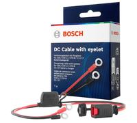 Cable de conexión Bosch para Cargadores de Batería - Cable para Batería con Terminales de Ojal y Fusible de 10 A - Repuesto de Calidad Original - Ojales M6, Cable de 52 cm - 0189999270