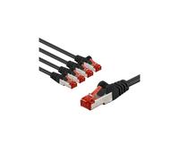 Cable de conexión CAT 6, S/FTP (PiMF), 1 m, negro, juego 66632
