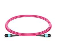 Cable de conexión de fibra MPO a MPO, 12 fibras, OM4 morado, multimodo 50/125, cable troncal, LSZH tipo B (hembra a hembra, 15 m)