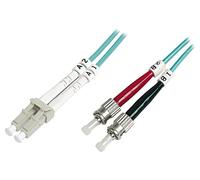 Cable de conexión de fibra óptica DK-2531-01/3 OM3 ST/UPC,LC/UPC 1m LSZH turq...
