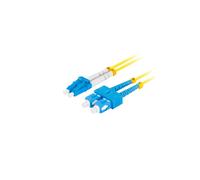 Cable de conexión de fibra óptica Lanberg SM SC/UPC-LC/UPC DUPLEX de 3,0 mm LSZH G657A1 de 2 m, color amarillo.