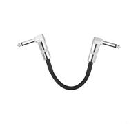 Cable de conexión de pedal de efectos de guitarra de 6,35 mm con conectores de doble codo, blindado para reducción de ruido, cubierta de PVC flexible, lente de 15 cm (1 unidad)