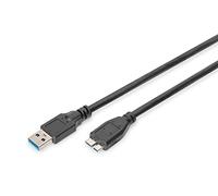 Cable de conexión DIGITUS USB 3.0 - 1m - cable de conexión de USB tipo A a USB micro B - supervelocidad 5 GBit / s - negro
