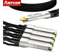 Cable de Conexión Directa Pasivo de Cobre Twinax AMPCOM 400G PAM4 QSFP-DD a 4x 100G SFP56, DAC 400G a 4x 100G para Cisco, etc. 3 meters 27AWG