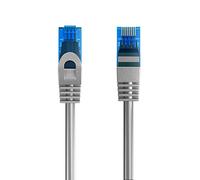 Cable de conexión Ethernet Cat.5e U/UTP transmisión hasta 1Gigabit, 2 Conectores RJ45, Cable de PVC, CCA, AWG 26/7. Ideal para transmisión por Fibra óptica con regi Gigabit/LAN 10m, Gris
