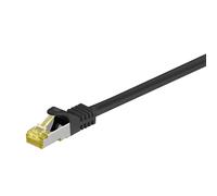 Cable de conexión Goobay de 0,25 m, RJ45, CAT 6A, S/FTP (PiMF), 500 MHz, con cable sin revestir CAT 7, negro, LSZH, sin halógenos, de cobre