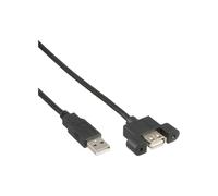 Cable de conexión InLine® USB 2.0, 0,6 m Enchufe A a la toma A del panel