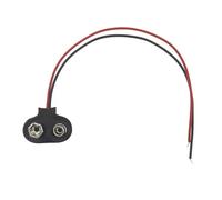 Cable de conexión Negro y Rojo de 10 cm y 15 cm con Clips de batería de 9 V y Hebilla de Conector, 10 Unidades(T,10CM)