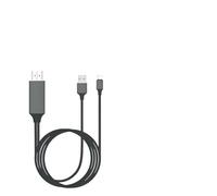 Cable de conexión para teléfono móvil/ordenador, cable de TV/monitor/proyector tipo C a HDMI con cable de alimentación.