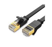Cable de conexión plano LAN STP RJ45 Cat 7 10Gbps 10m negro