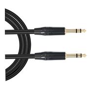 Cable de conexión recto/acodado para instrumentos, Cable de audio estéreo profesional TRS macho a macho de un cuarto de pulgada, chapado en oro, for mezclador de guitarra(2m)