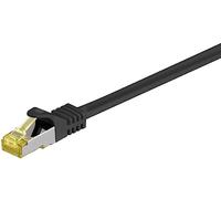 Cable de conexión RJ45 con cable raw CAT 7, doble blindaje, S-FTP hasta 600 Mhz, cable de cobre libre de halógeno, contactos dorados, 92653, 5 metro, negro
