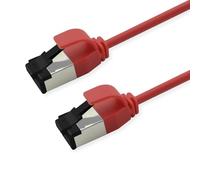 Cable de conexión ROLINE S/FTP-(PiMF-) Cat.8 (Clase I), Delgado, LSOH, PoE, Rojo, 2 m