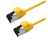 Cable de conexión ROLINE S/FTP-(PiMF-) Cat.8 (Clase I), Slim, LSOH, PoE, Amarillo, 1,5 m