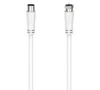 Cable de conexión SAT (Blanco, 1,5 m, 90 dB, Enchufe F, Hembrilla IEC)