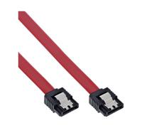 Cable de conexión SATA InLine de 0,5 m, rojo [con lengüeta de seguridad]