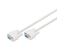 Cable de conexión serie DIGITUS - D-Sub 9 a D-Sub 9 - De enchufe a enchufe - 3.0m - RS-232 - RS-485 - Beige
