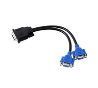 Cable De Conexión VGA Splitter Adapter Cable, 25cm Pure Copper DMS-59 Pin Macho a 2 VGA Cable Adaptador Splitter Hembra De 15 Pin Para HP DELL Monitor, Tarjetas De Video De Computadora