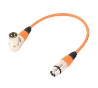Cable de conexión XLR a XLR macho de 3 pines de ángulo recto de 3 pines XLR macho/hembra para mezclador de micrófono, 0,3 m-25 m (naranja MF, 1,5 m)