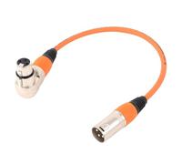 Cable de conexión XLR a XLR macho de 3 pines de ángulo recto de 3 pines XLR macho/hembra para mezclador de micrófono, 0,3-25 m (FM-naranja, 0,5 m)