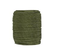 Cable de configuración de tienda de campaña con reflectantes, verde militar | Línea de poliéster de 4 mm, rollo de 50 m para lona y equipo de camping